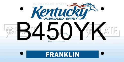 B450YK Kentucky License Plate