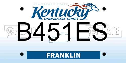 B451ES Kentucky License Plate