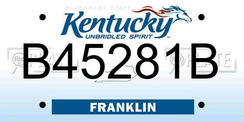 B45281B Kentucky License Plate