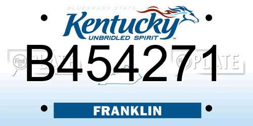 B454271 Kentucky License Plate