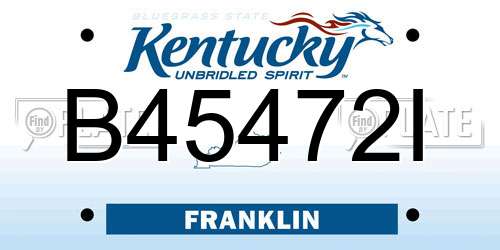 B45472I Kentucky License Plate