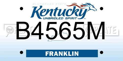 B4565M Kentucky License Plate