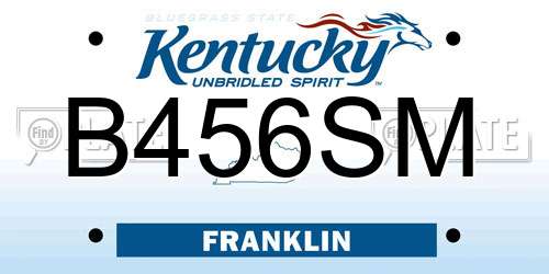 B456SM Kentucky License Plate