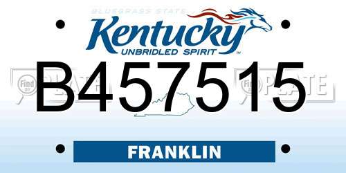 B457515 Kentucky License Plate