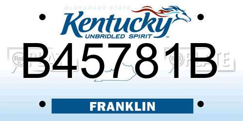 B45781B Kentucky License Plate
