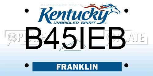 B45IEB Kentucky License Plate