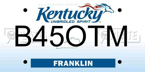 B45OTM Kentucky License Plate