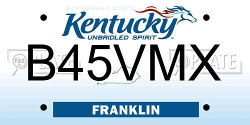 B45VMX Kentucky License Plate
