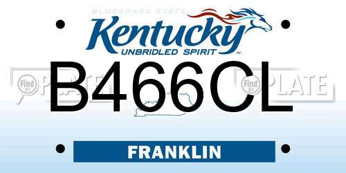 B466CL Kentucky License Plate