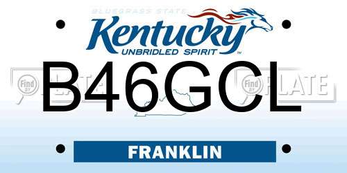 B46GCL Kentucky License Plate