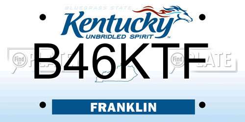 B46KTF Kentucky License Plate