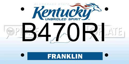 B470RI Kentucky License Plate