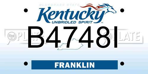 B4748I Kentucky License Plate