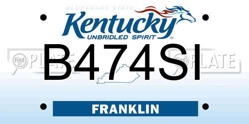 B474SI Kentucky License Plate