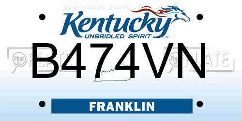 B474VN Kentucky License Plate