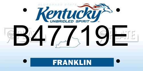 B47719E Kentucky License Plate