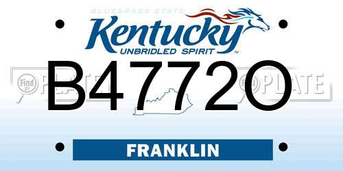 B4772O Kentucky License Plate