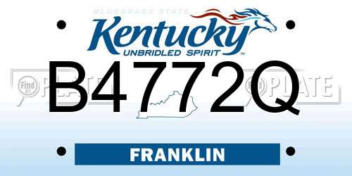 B4772Q Kentucky License Plate