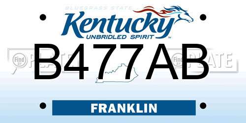 B477AB Kentucky License Plate