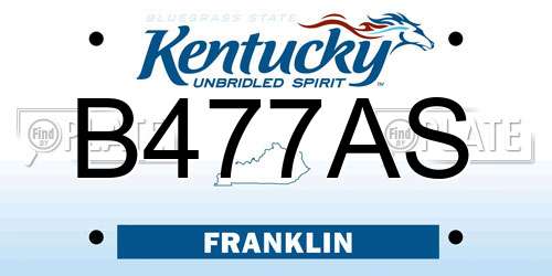 B477AS Kentucky License Plate