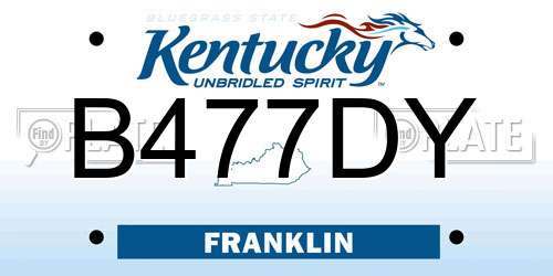 B477DY Kentucky License Plate