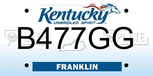 B477GG Kentucky License Plate