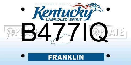 B477IQ Kentucky License Plate