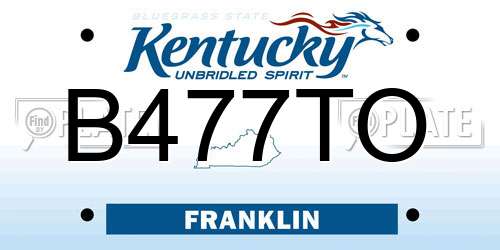B477TO Kentucky License Plate