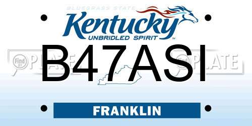 B47ASI Kentucky License Plate
