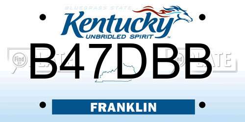 B47DBB Kentucky License Plate