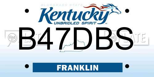 B47DBS Kentucky License Plate