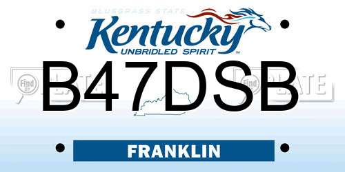 B47DSB Kentucky License Plate