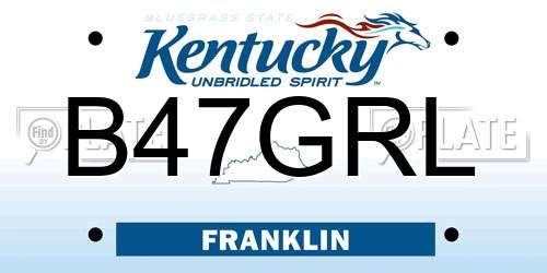 B47GRL Kentucky License Plate