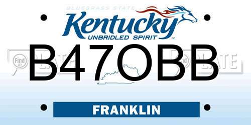 B47OBB Kentucky License Plate