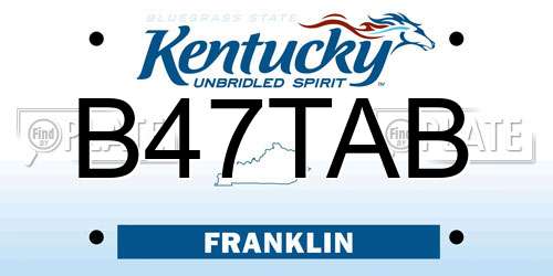 B47TAB Kentucky License Plate