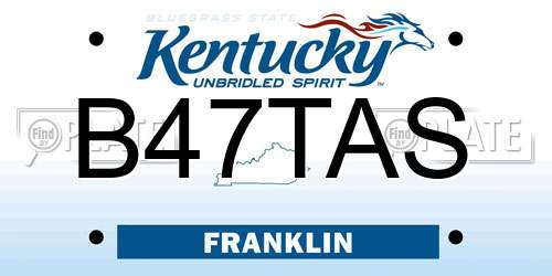 B47TAS Kentucky License Plate