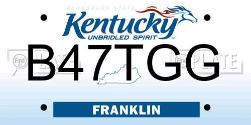 B47TGG Kentucky License Plate