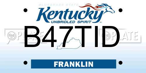 B47TID Kentucky License Plate