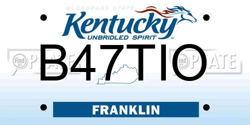 B47TIO Kentucky License Plate