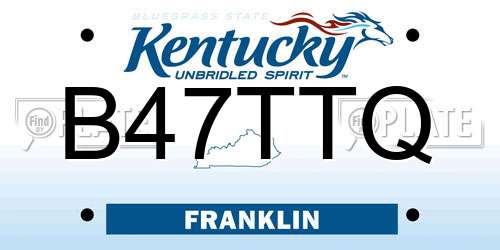 B47TTQ Kentucky License Plate