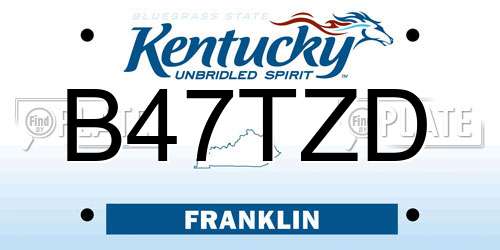 B47TZD Kentucky License Plate