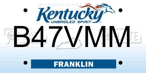 B47VMM Kentucky License Plate