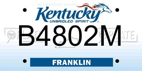B4802M Kentucky License Plate