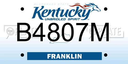B4807M Kentucky License Plate