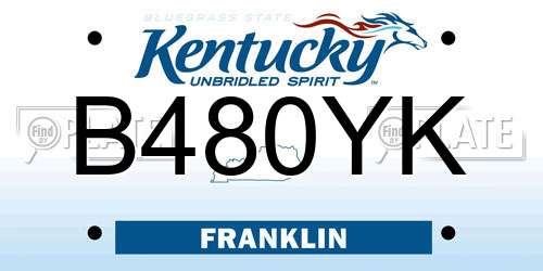 B480YK Kentucky License Plate