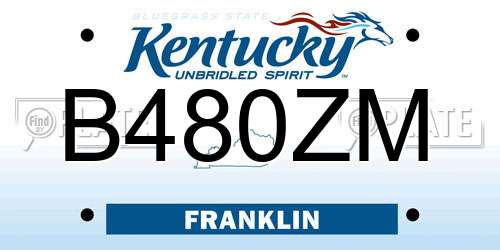 B480ZM Kentucky License Plate