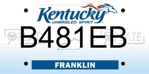 B481EB Kentucky License Plate