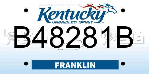 B48281B Kentucky License Plate