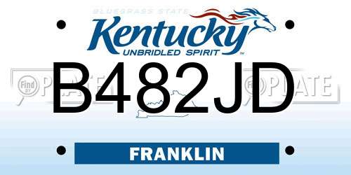 B482JD Kentucky License Plate