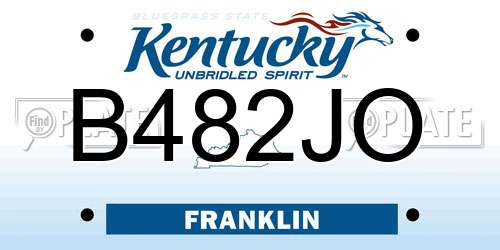 B482JO Kentucky License Plate